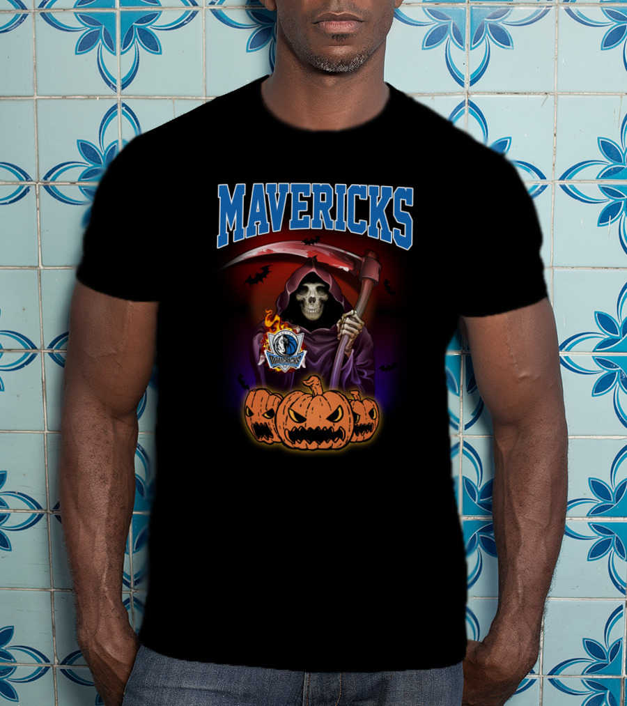 Mavericks Grim Reaper Halloween Pumpkins Scythe T-Shirt