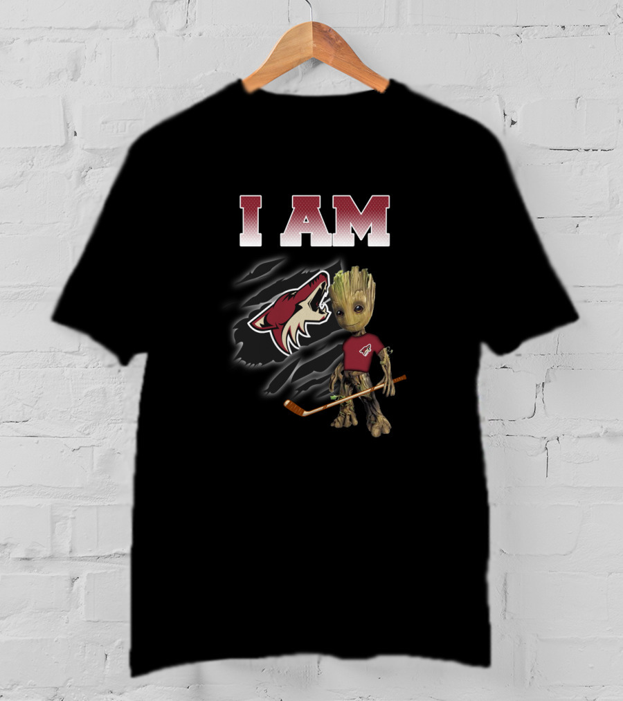 I Am Arizona Coyotes Groot Hockey Fan T-Shirt