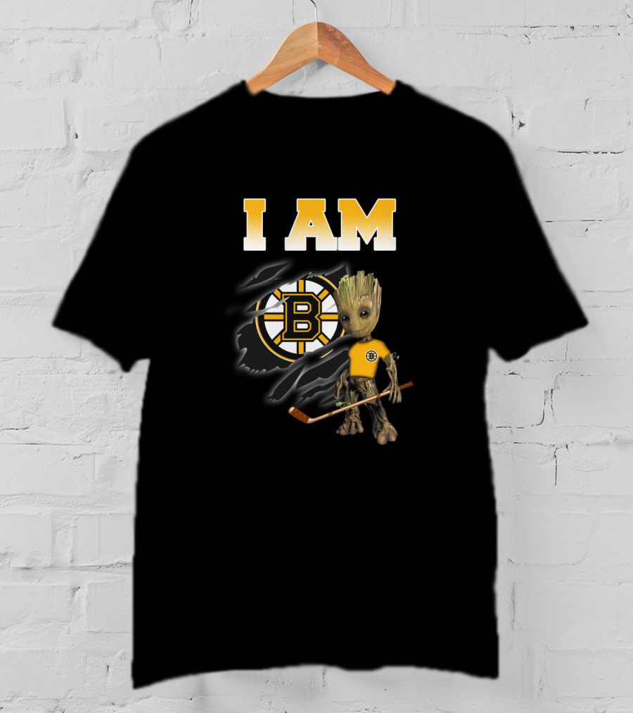 I Am Boston Bruins Groot Hockey Fan T-Shirt