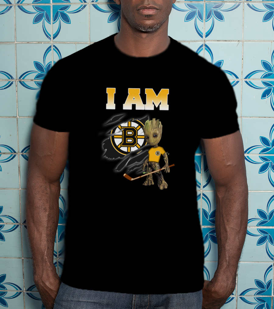 I Am Boston Bruins Groot Hockey Fan T-Shirt