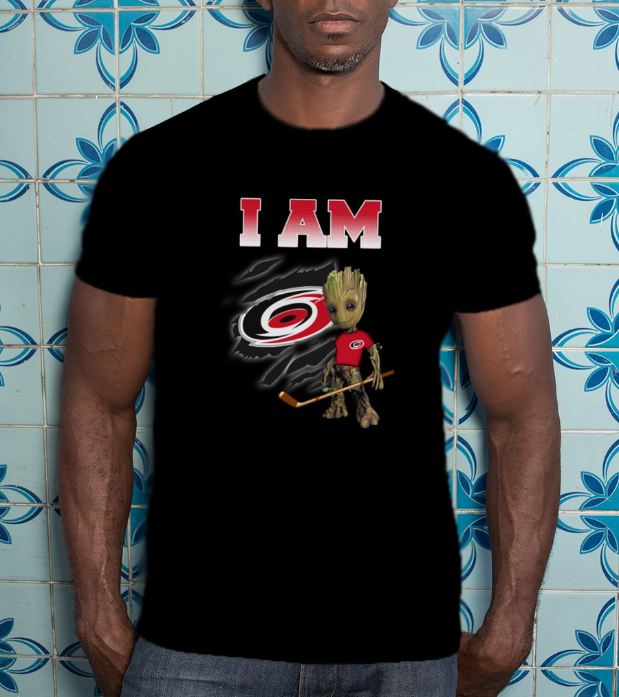 I Am Carolina-Hurricanes Groot Hockey Fan T-Shirt