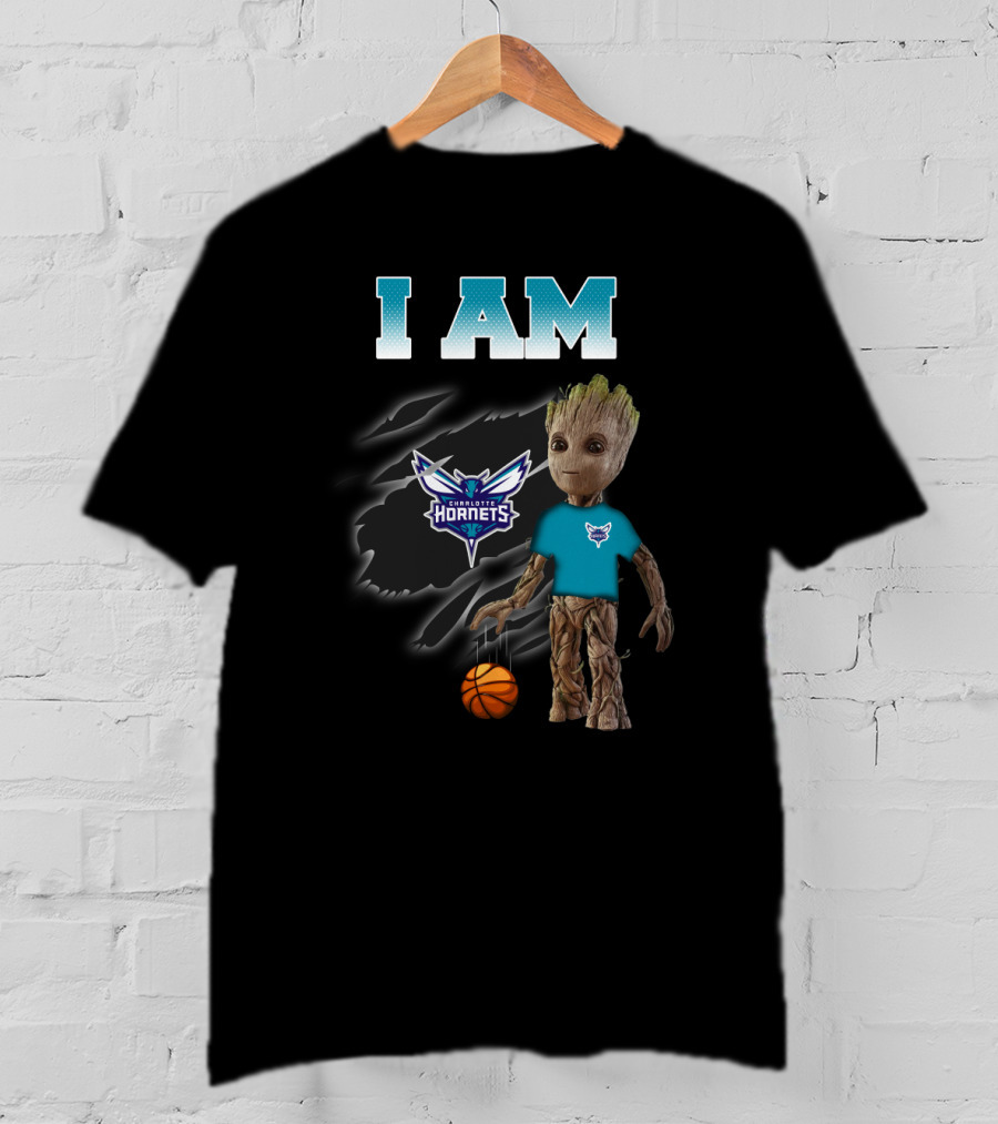 I Am Charlotte Hornets Groot Basketball Fans T-Shirt