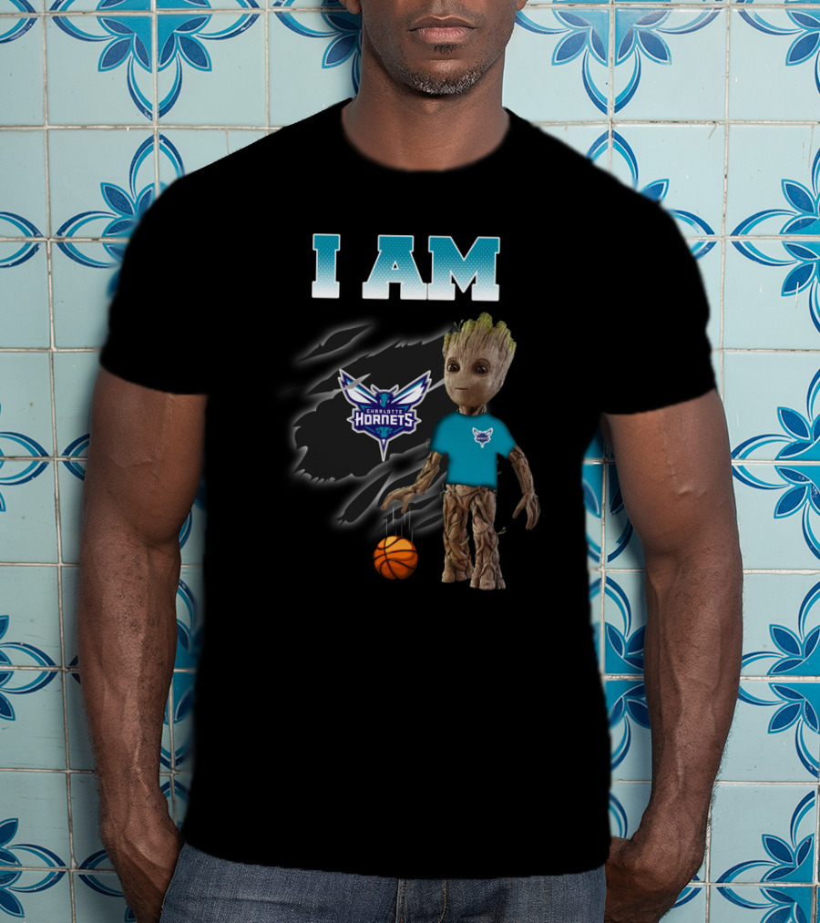 I Am Charlotte Hornets Groot Basketball Fans T-Shirt
