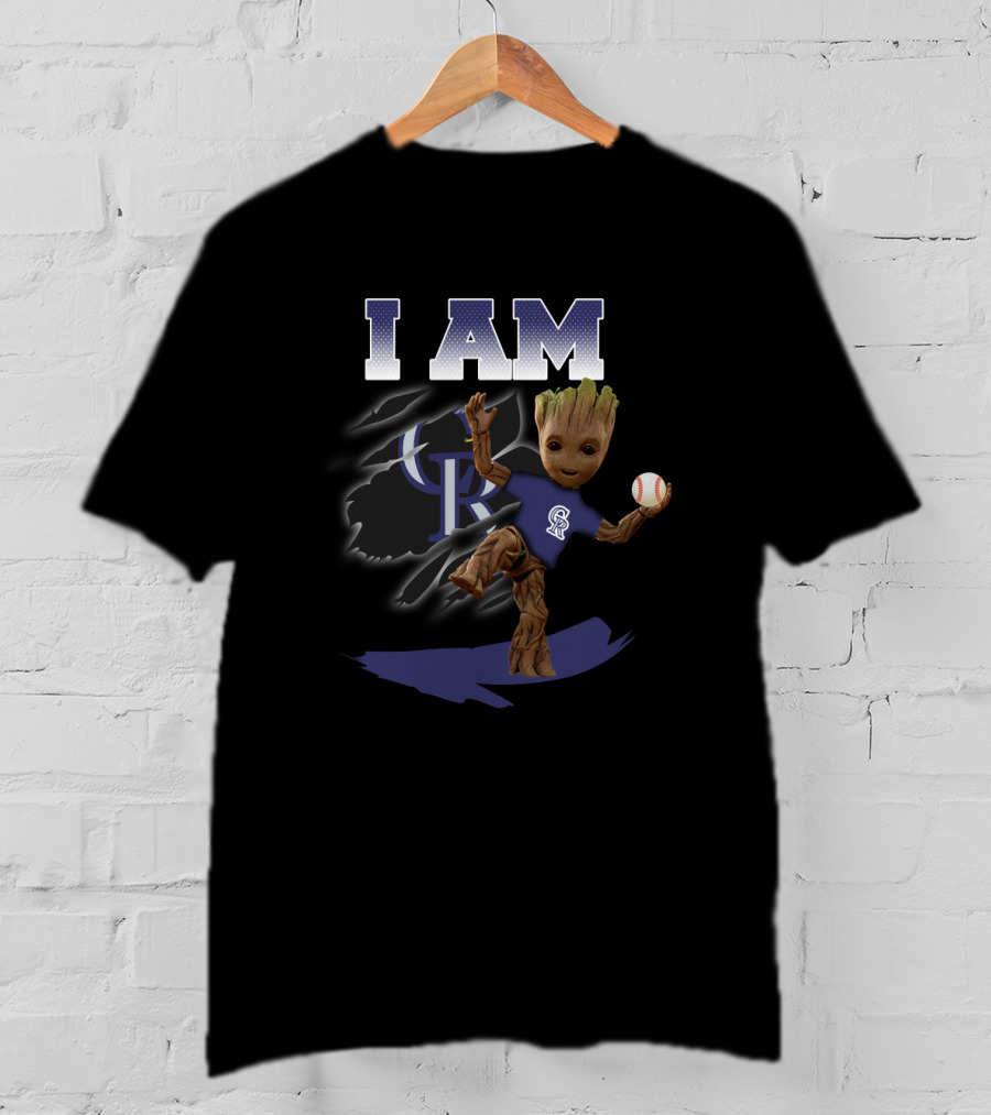 I Am Colorado-Rockies Groot Baseball Fan T-Shirt