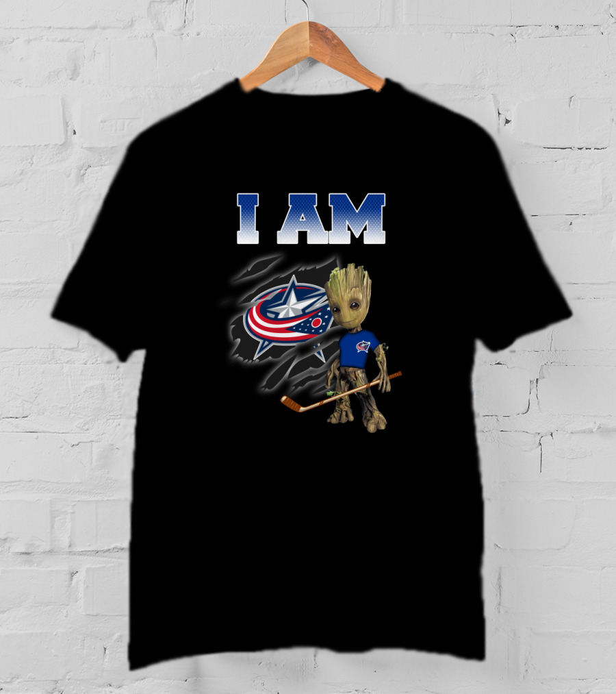 I Am Columbus Blue Jackets Groot Hockey Fan T-Shirt