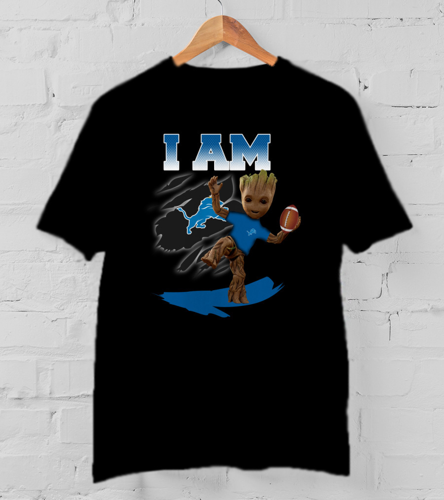 I Am Detroit Lions Groot Football Fan T-Shirt