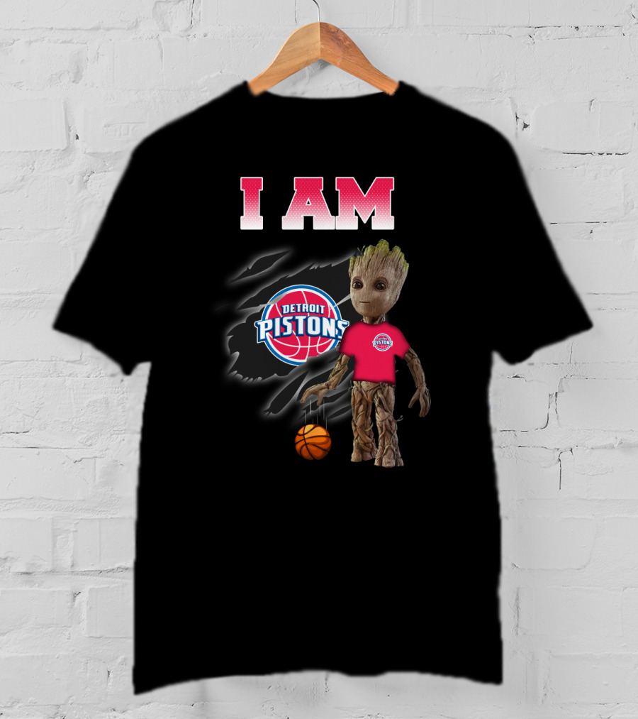 I Am Detroit Pistons Groot Basketball Fans T-Shirt