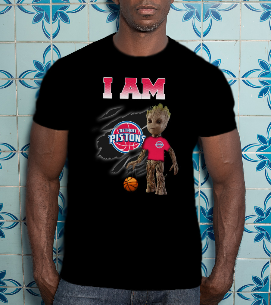 I Am Detroit Pistons Groot Basketball Fans T-Shirt