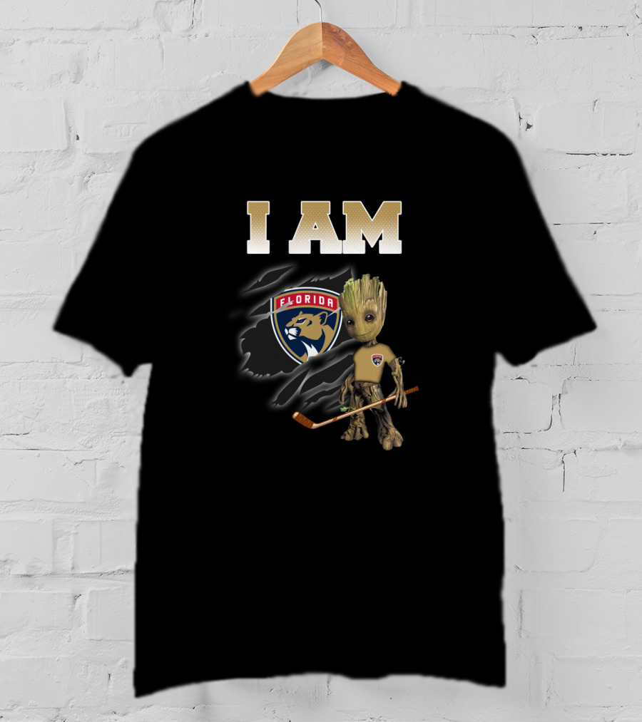 I Am Florida Panthers Groot Hockey Fan T-Shirt