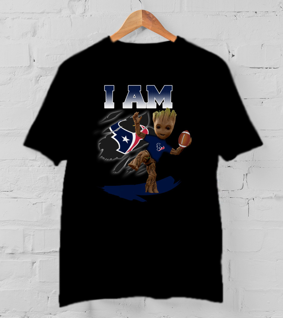 I Am Groot Houston Texans Football Fan T-Shirt