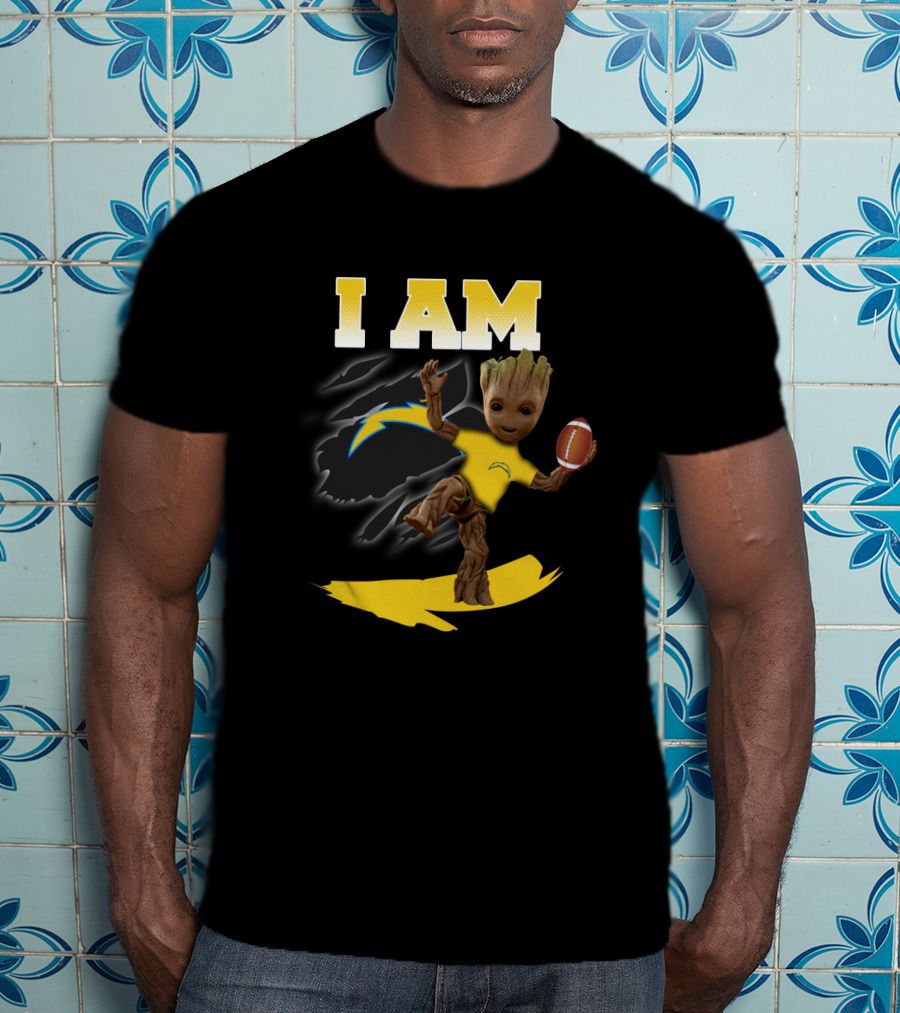 I Am Los Angeles Chargers Groot Football Fan T-Shirt