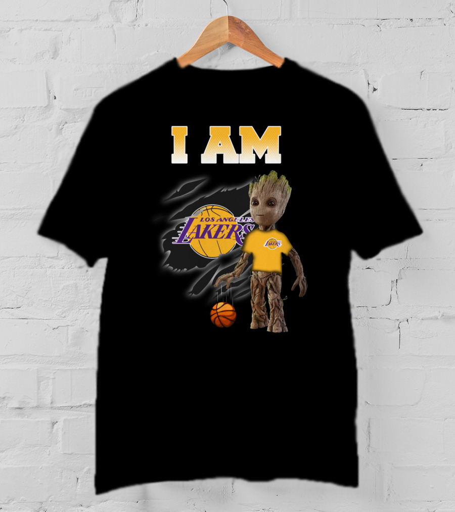 I Am Los Angeles Lakers Groot Basketball Fans T-Shirt