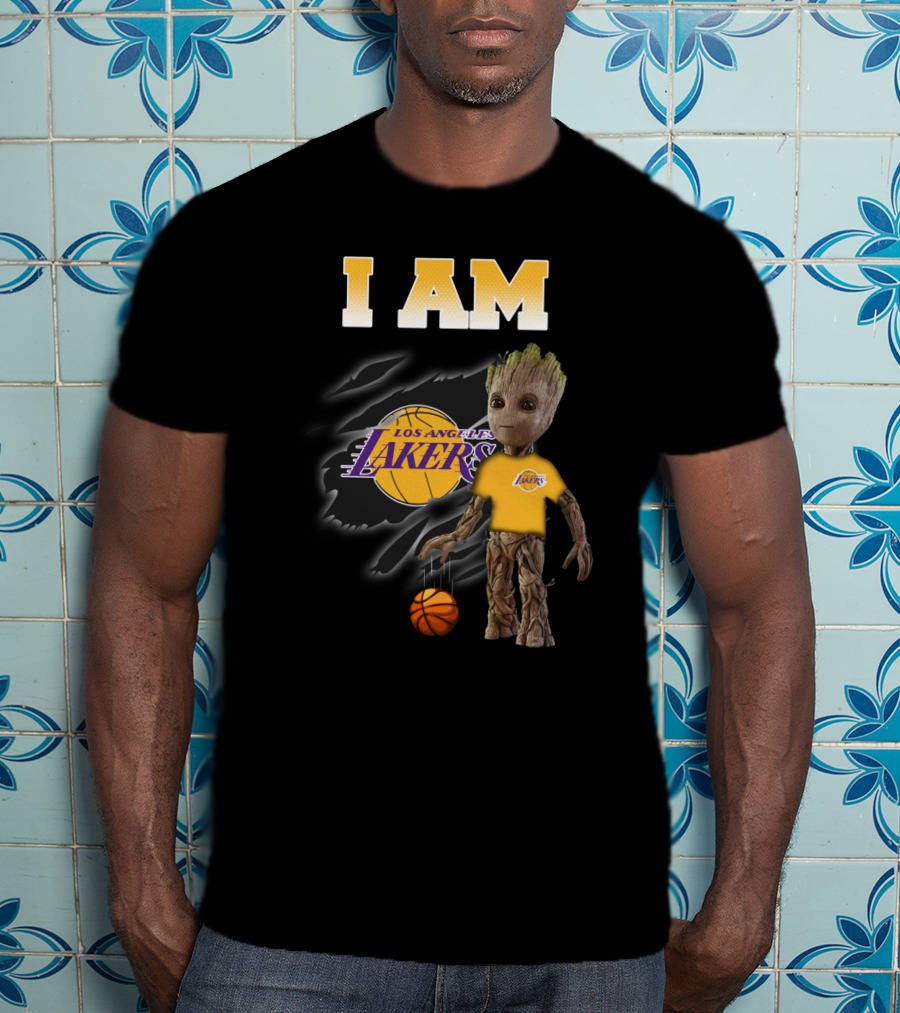 I Am Los Angeles Lakers Groot Basketball Fans T-Shirt