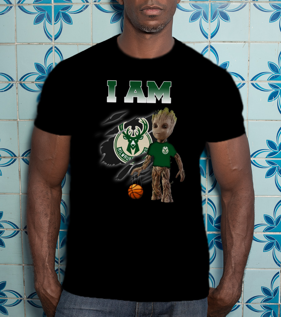 I Am Milwaukee-Bucks Groot Basketball Fan T-Shirt