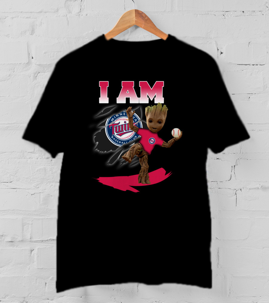 I Am Minnesota Baseball Twins Groot T-Shirt