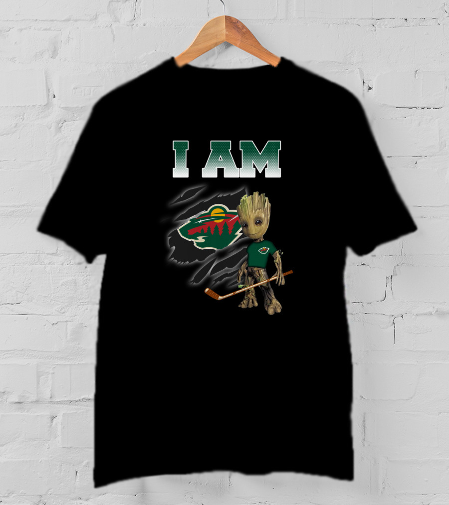 I Am Groot Minnesota Wild Hockey Fan T-Shirt
