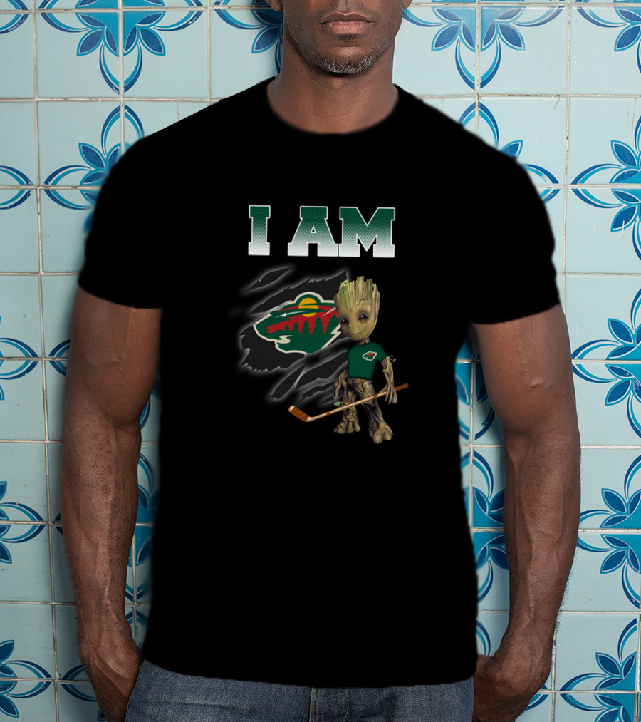 I Am Groot Minnesota Wild Hockey Fan T-Shirt