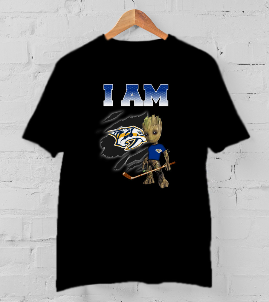 I Am Groot Nashville Predators Fan Hockey Team T-Shirt