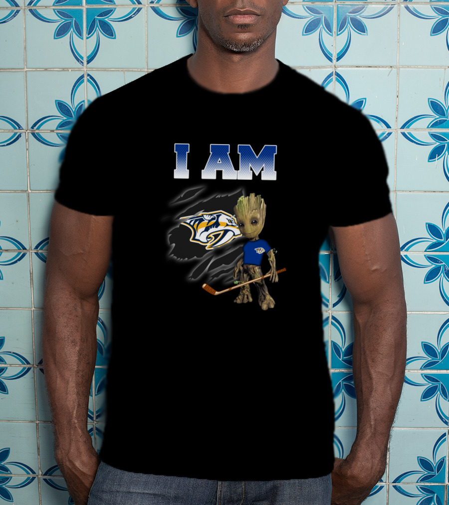 I Am Groot Nashville Predators Fan Hockey Team T-Shirt