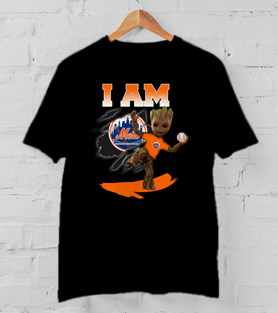I Am Groot New York Mets Baseball Fan Mashup T-Shirt