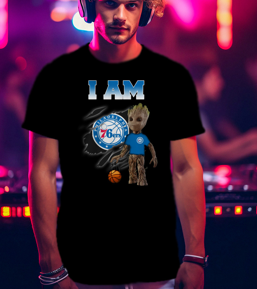 I Am Philadelphia 76ers Groot Basketball Fan T-Shirt