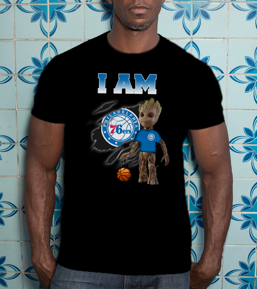 I Am Philadelphia 76ers Groot Basketball Fan T-Shirt