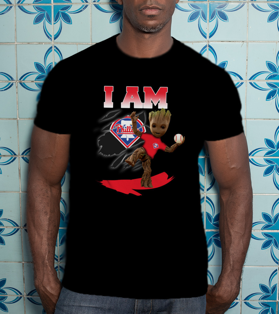 I Am Philadelphia Phillies Groot Baseball Fan T-Shirt