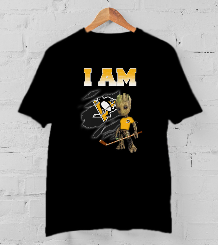 I Am Pittsburgh Penguins Groot Hockey Fan T-Shirt
