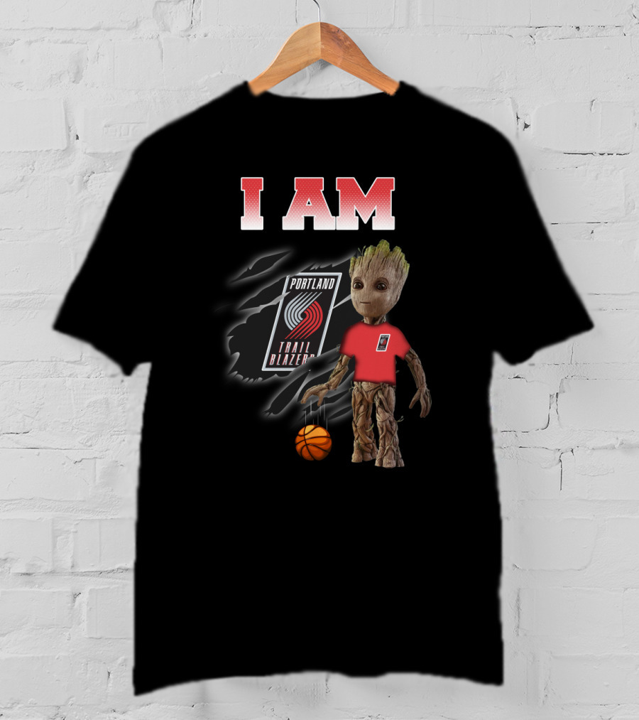 I Am Portland Trail Blazers Groot Basketball Fan T-Shirt