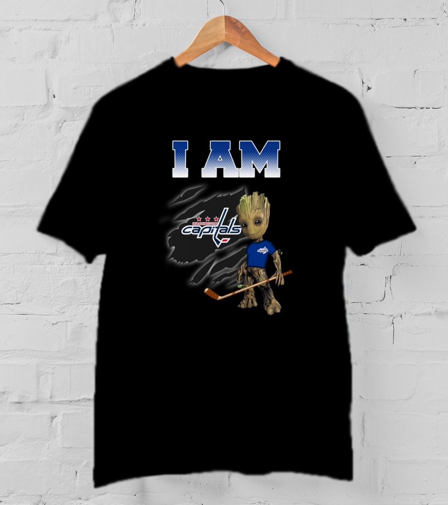 I Am Washington Capitals Groot Hockey Fan T-Shirt