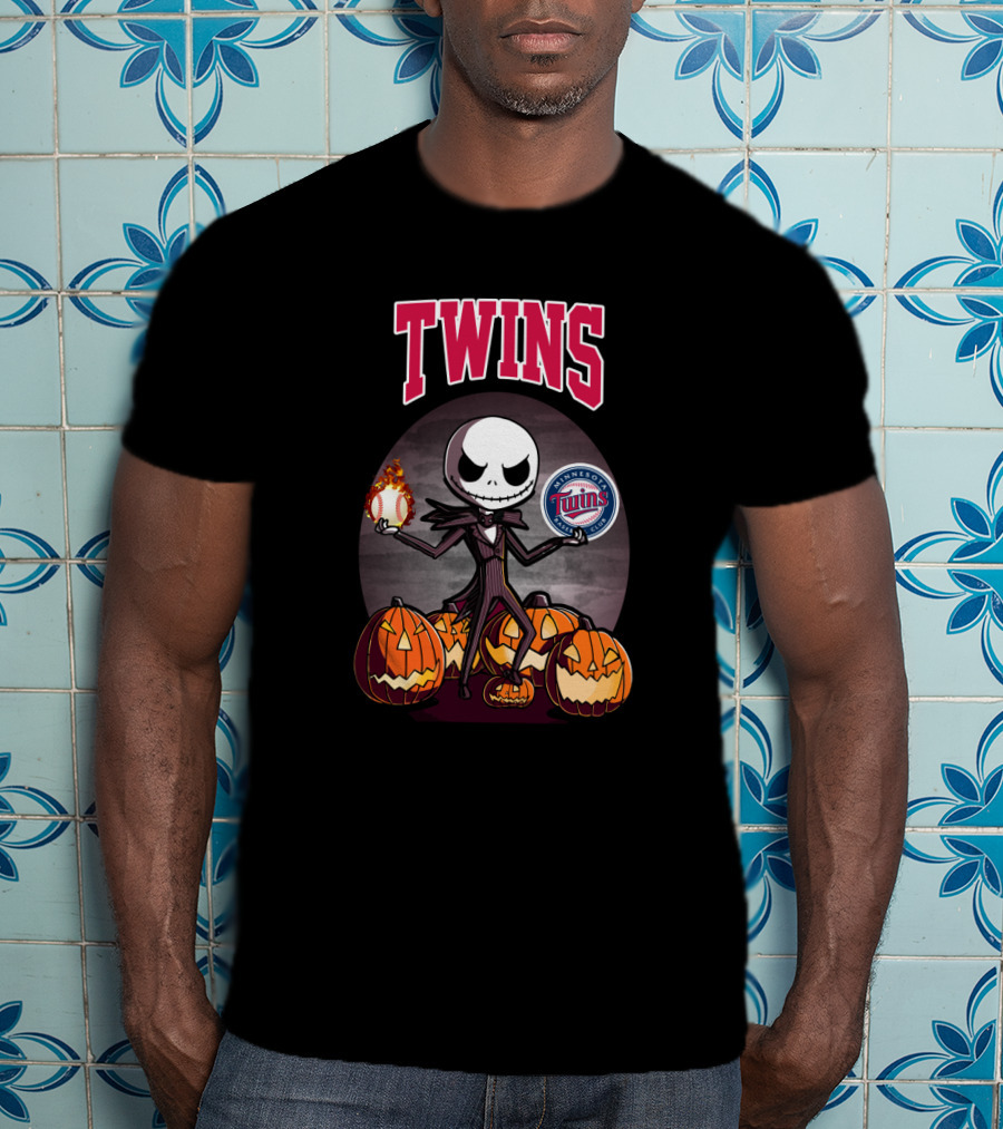 Twins Jack Skellington Pumpkins Minnesota Twins Baseball T-Shirt