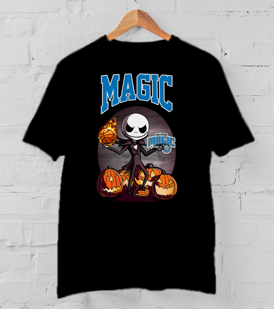 Orlando Magic Jack Skellington Halloween Basketball Pumpkins T-Shirt