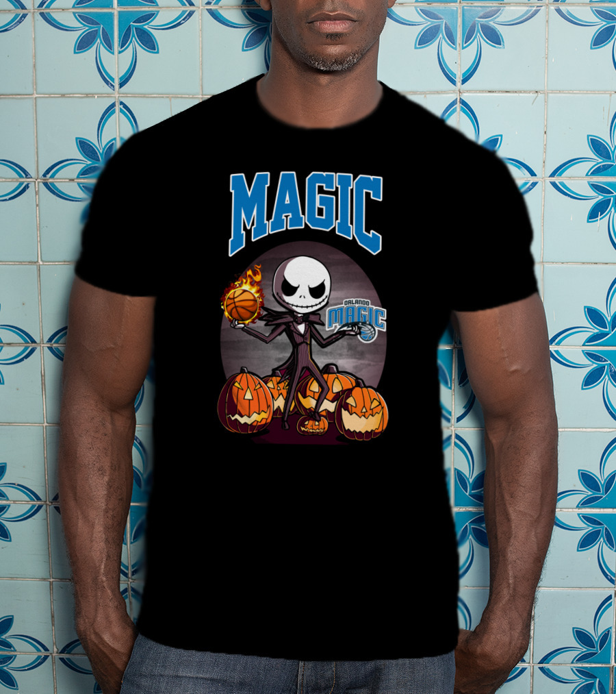Orlando Magic Jack Skellington Halloween Basketball Pumpkins T-Shirt