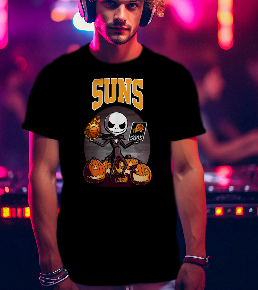Jack Skellington Halloween Suns Basketball Phoenix Pumpkins T-Shirt