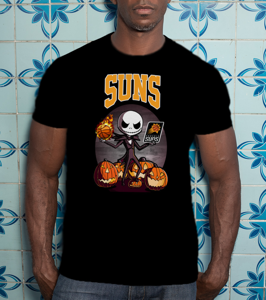 Jack Skellington Halloween Suns Basketball Phoenix Pumpkins T-Shirt