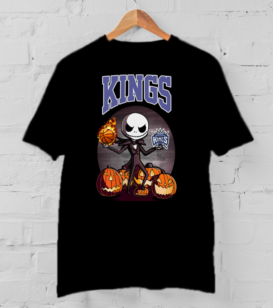 Jack Skellington Basketball Sacramento Kings Halloween Pumpkin T-Shirt