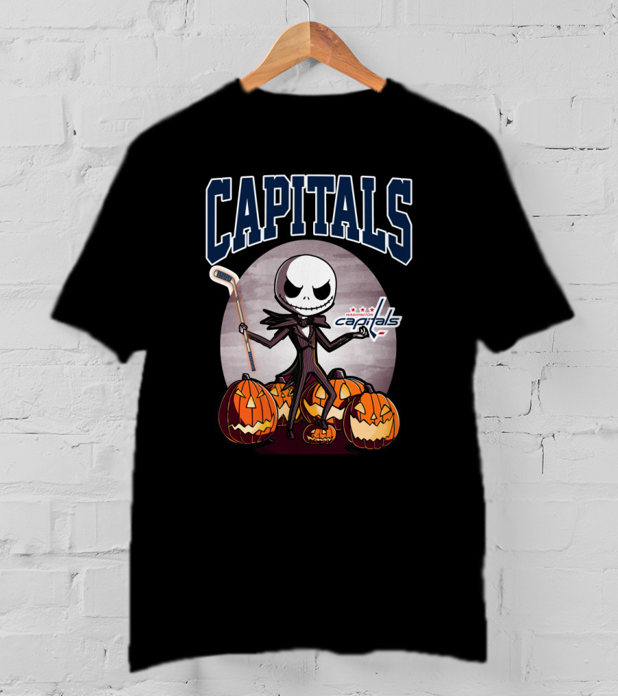 Capitals Jack Skellington Halloween Washington Capitals Hockey T-Shirt