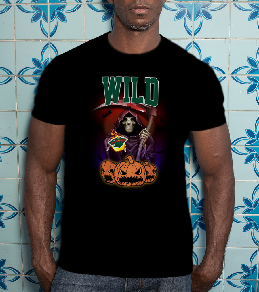 Wild Reaper Halloween Pumpkins Skulls Minnesota Concepts T-Shirt