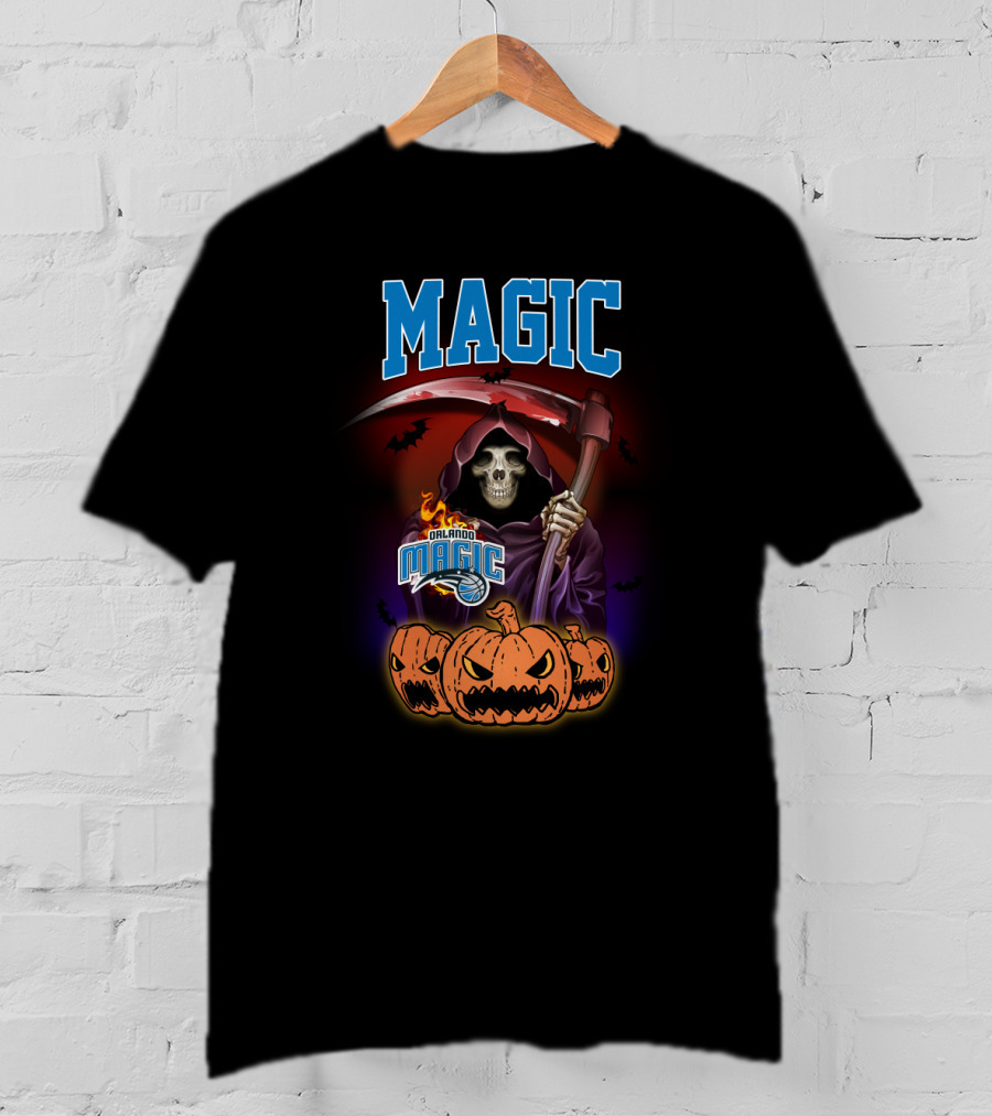 Orlando Magic Grim Reaper Halloween Pumpkins T-Shirt