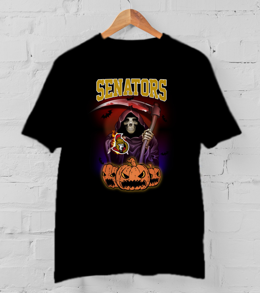 Senators Reaper Pumpkin Halloween Ottawa Senators T-Shirt