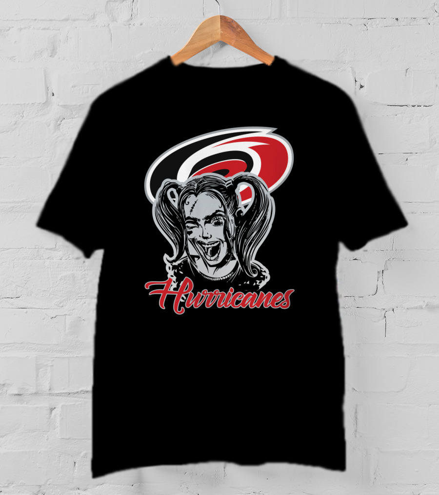 Hurricanes Harley Quinn Carolina Hurricanes Logo Fusion T-Shirt