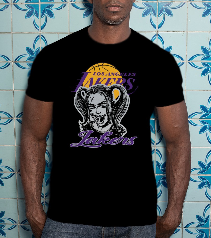 Harley Quinn Los Angeles Lakers Fan Art Collaboration T-Shirt