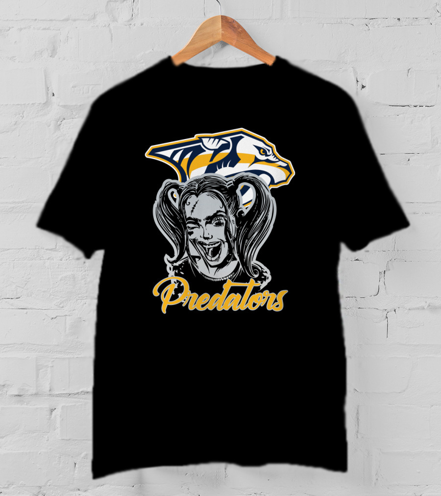 Harley Quinn Predators Nashville Predators Fan Art Collaboration T-Shirt