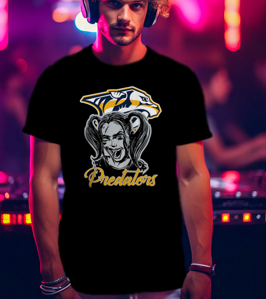 Harley Quinn Predators Nashville Predators Fan Art Collaboration T-Shirt