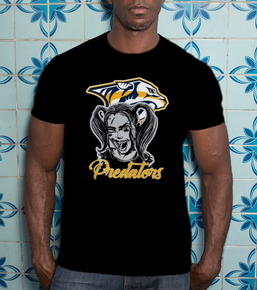 Harley Quinn Predators Nashville Predators Fan Art Collaboration T-Shirt
