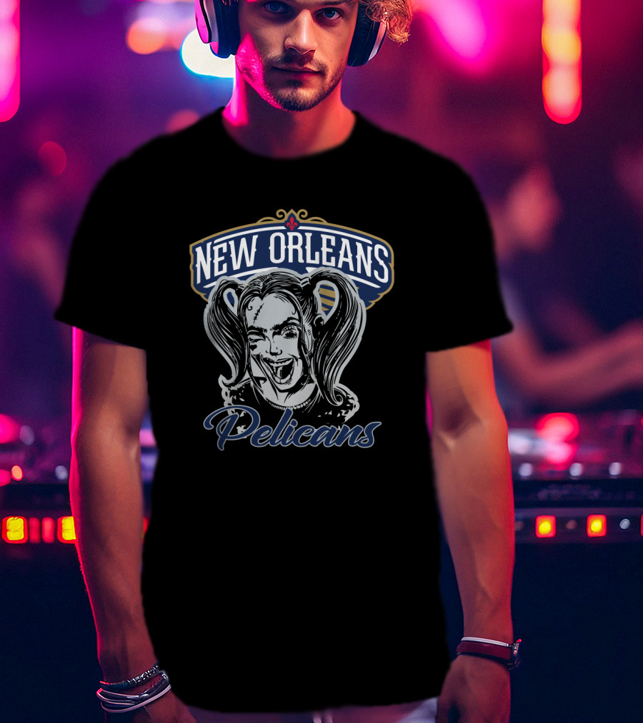 New Orleans Pelicans Harley Quinn Crossover T-Shirt