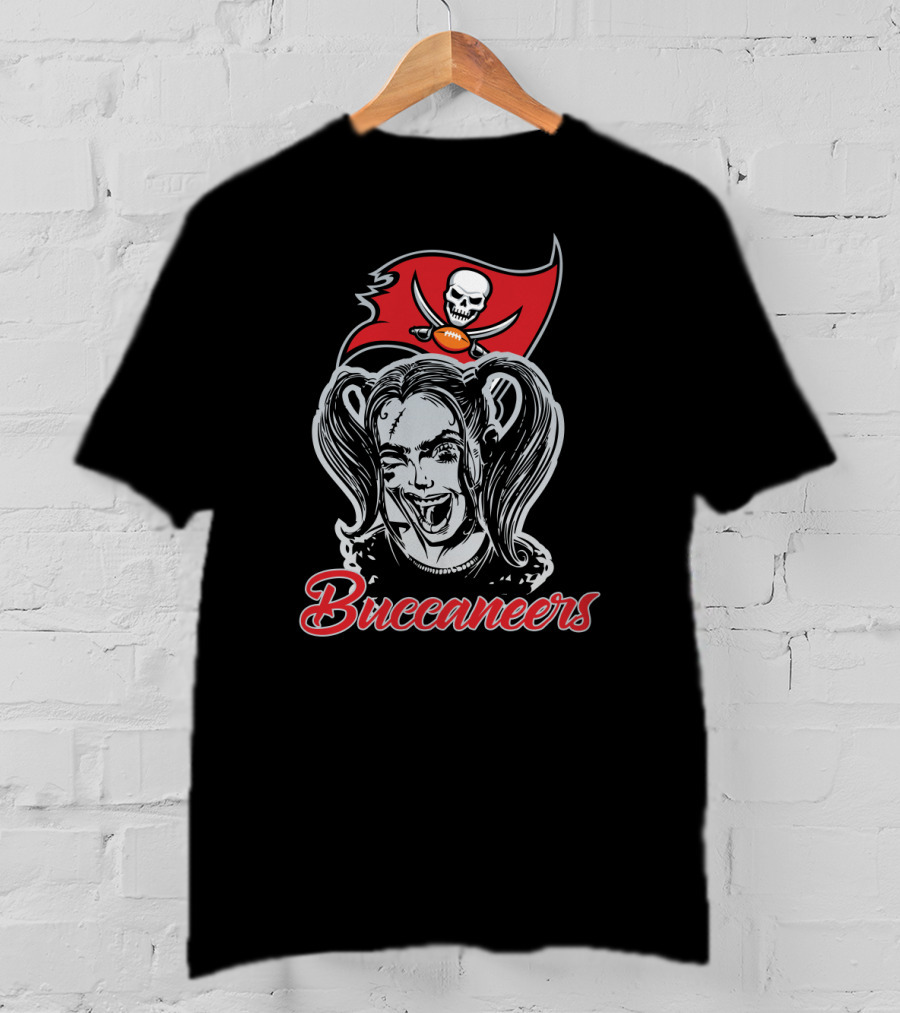 Buccaneers Harley Quinn Skull Flag Combo T-Shirt
