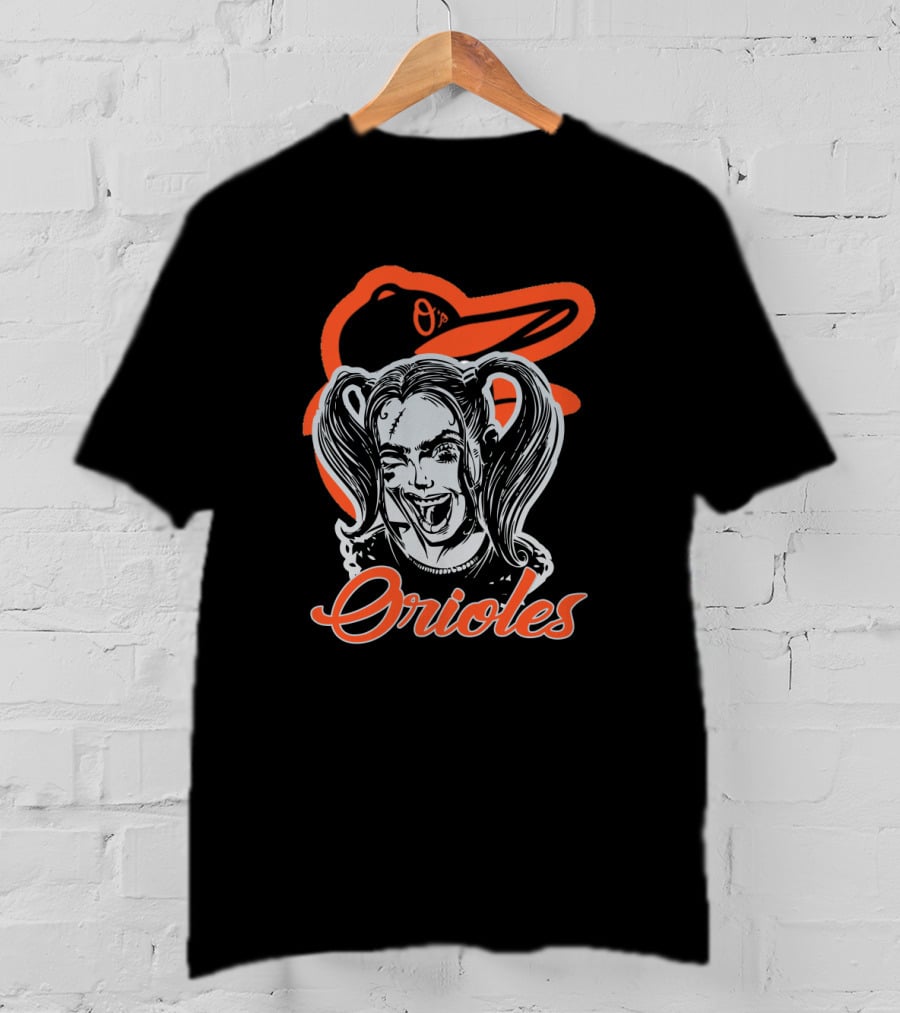 Harley Quinn And Baltimore Orioles Logo Orioles T-Shirt