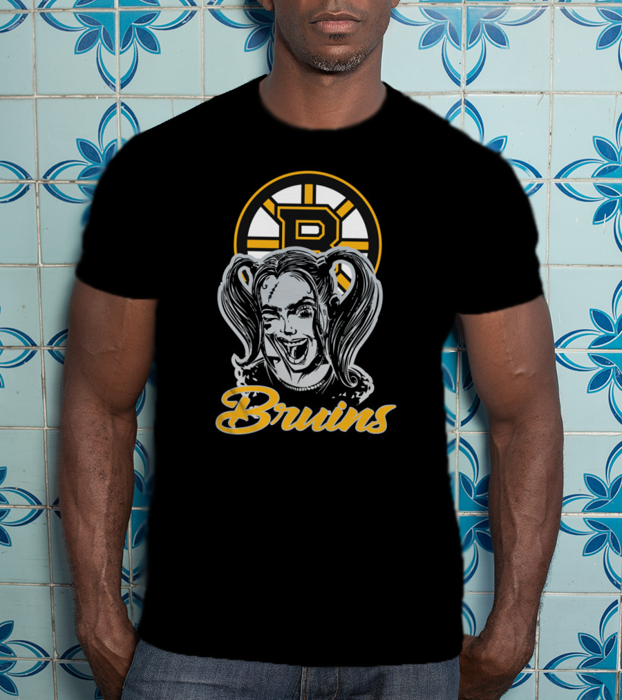 Harley Quinn Meets Bruins Fanatic With Iconic Boston Bruins T-Shirt