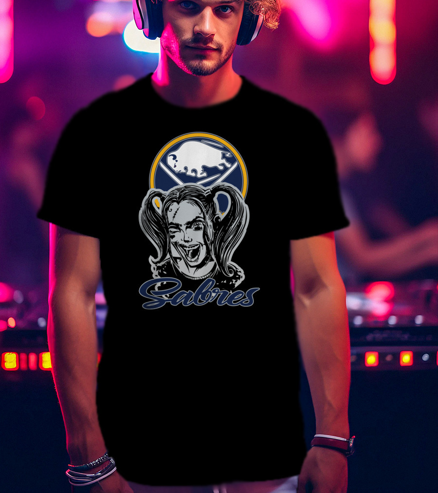 Sabres Fans With Harley Quinn And Buffalo T-Shirt